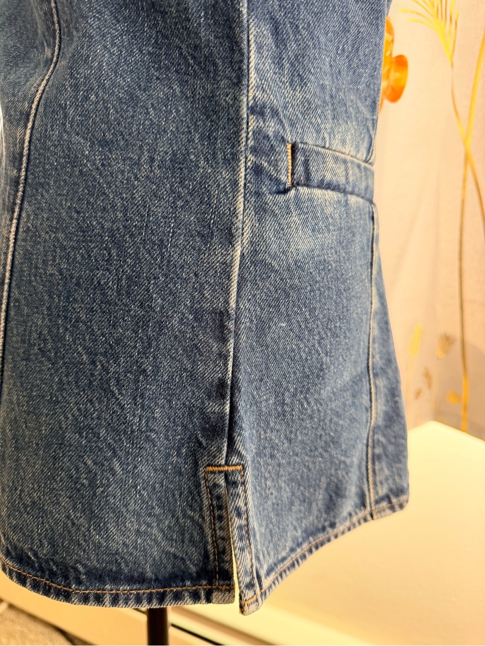 Madewell Greendale Wash Denim Crewneck Vest Size 8 NWOT - Picture 11 of 14